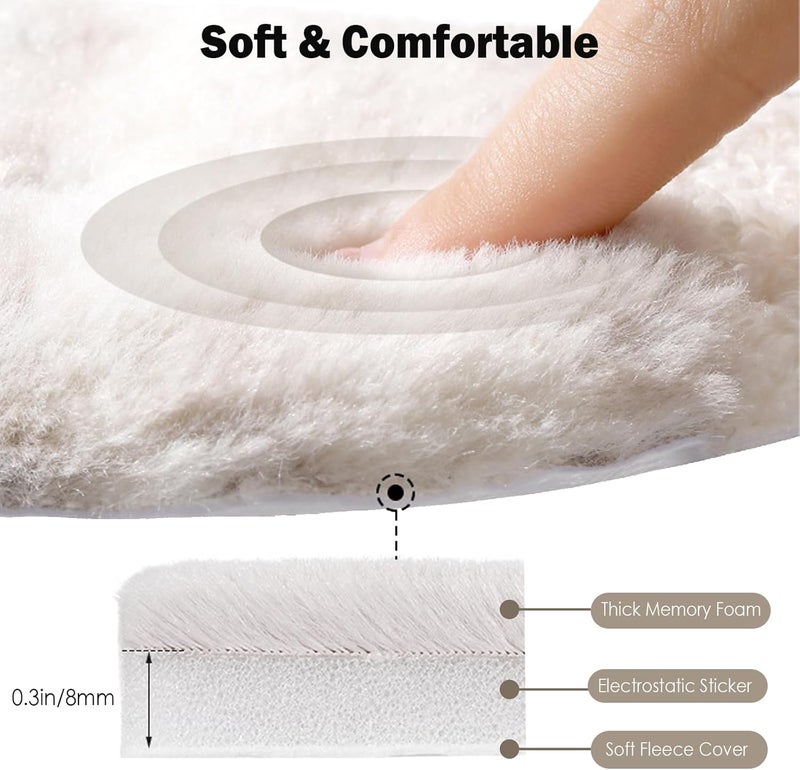 Iensen Thick and Warm Plush Toilet Seat Cover – Washable, Reusable Cushion with TPR Adhesive & Parallel Stripe Design for Comfort & Insulation (Grey) - Image 3